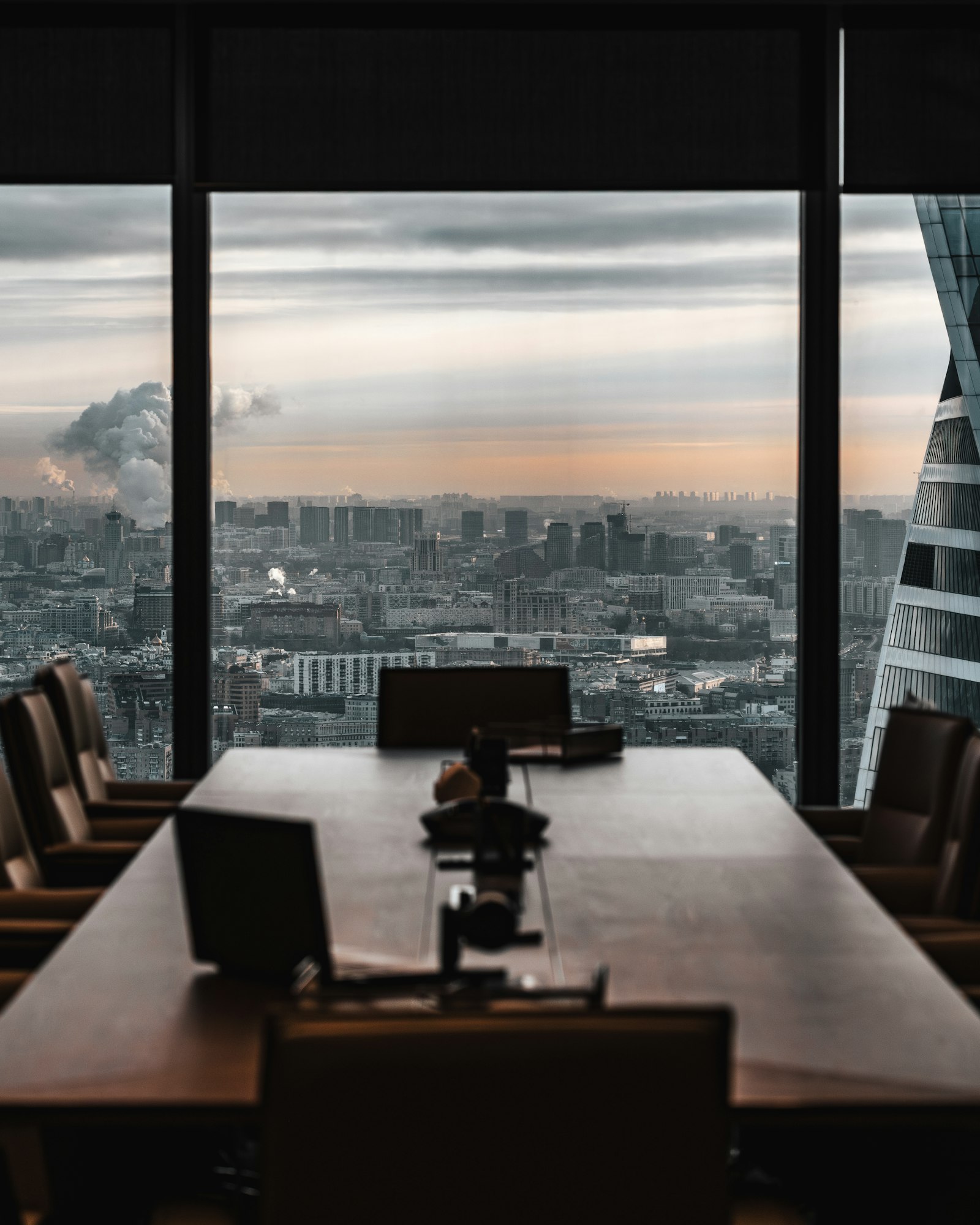 VIP executive conference room with panoramic city view